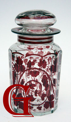 RUBY FLASHED PICKLE JAR